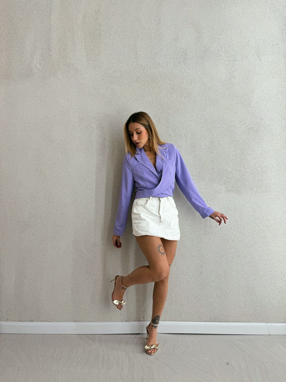BLAZER CROPPED AMARRAÇÃO LILÁS