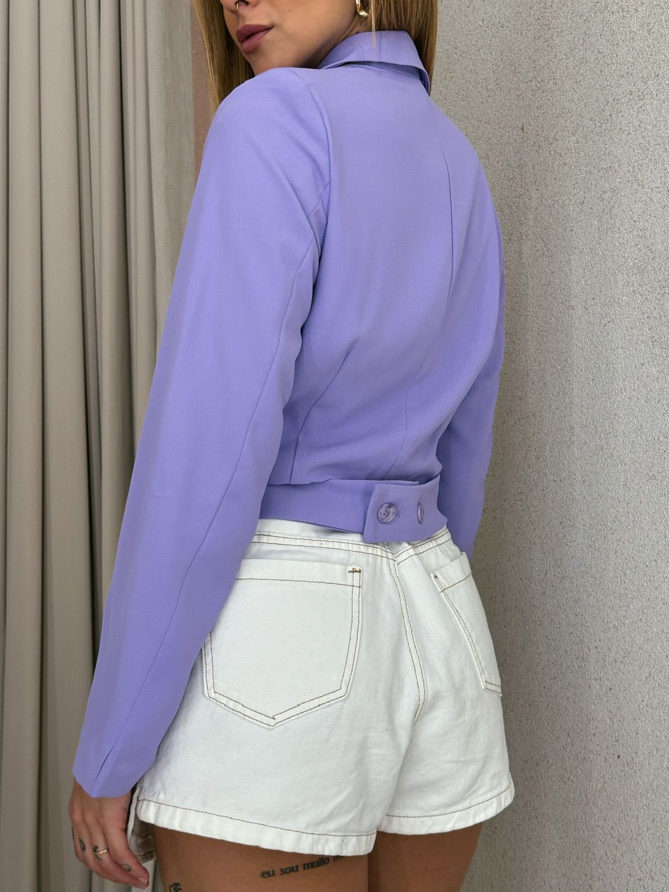 BLAZER CROPPED AMARRAÇÃO LILÁS
