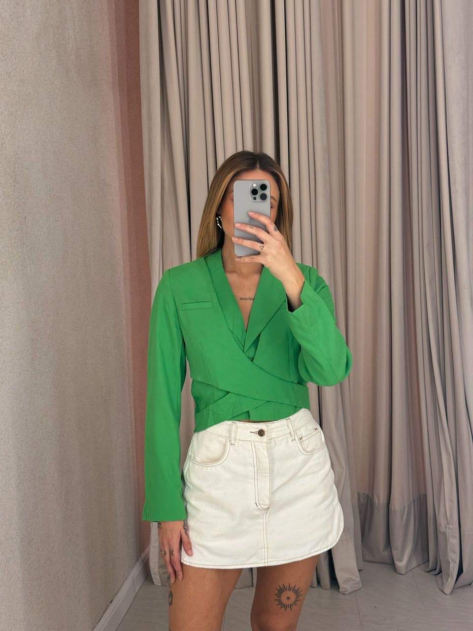 BLAZER CROPPED AMARRAÇÃO VERDE