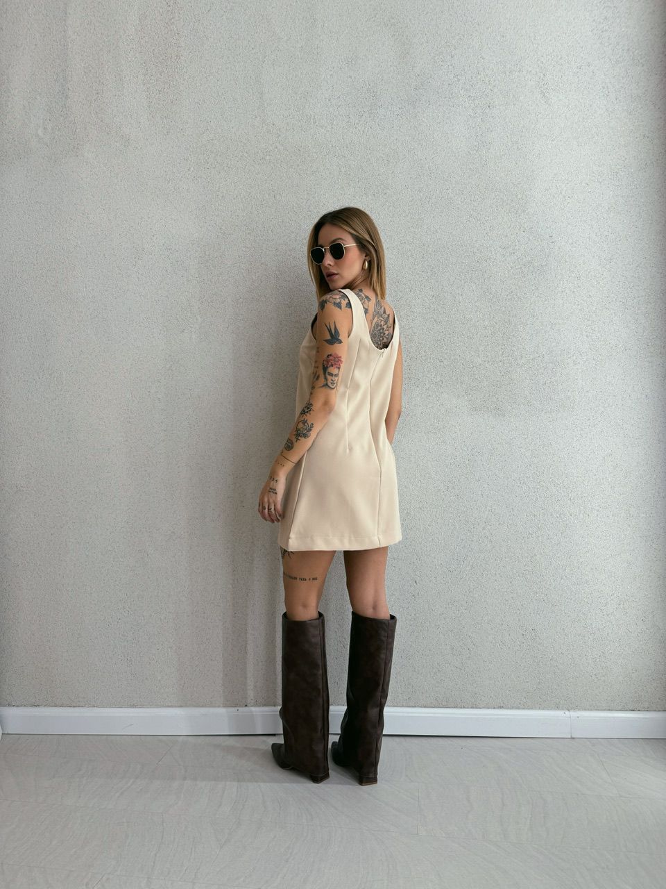 CONJUNTO VESTIDO COM BLAZER MARFIM