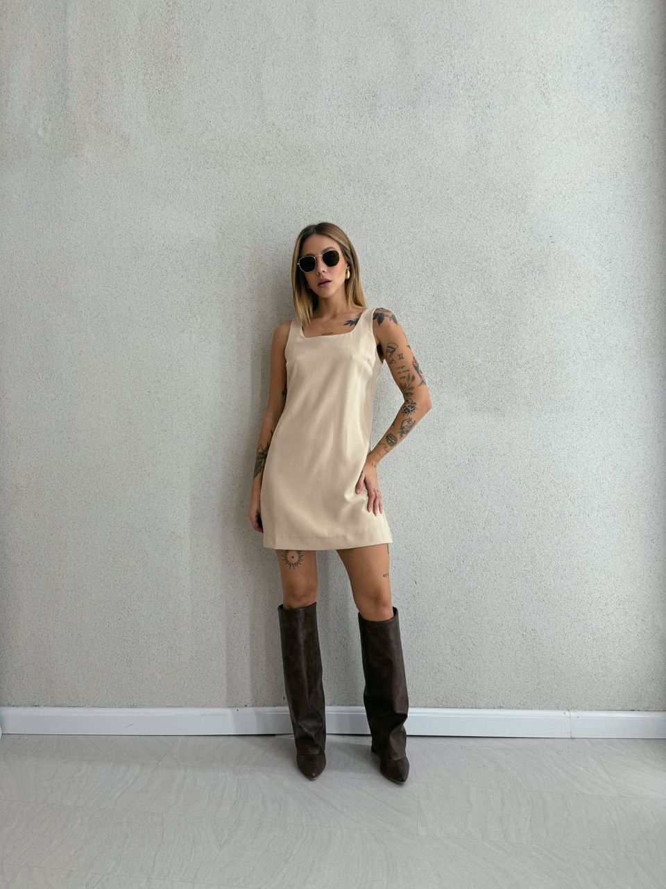 CONJUNTO VESTIDO COM BLAZER MARFIM