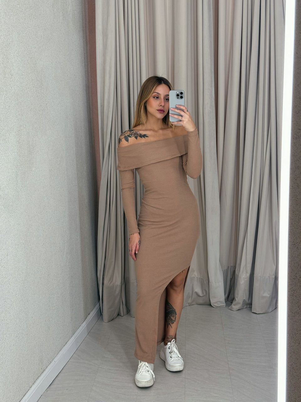 VESTIDO ANGÉLICA 02 LISO NUDE