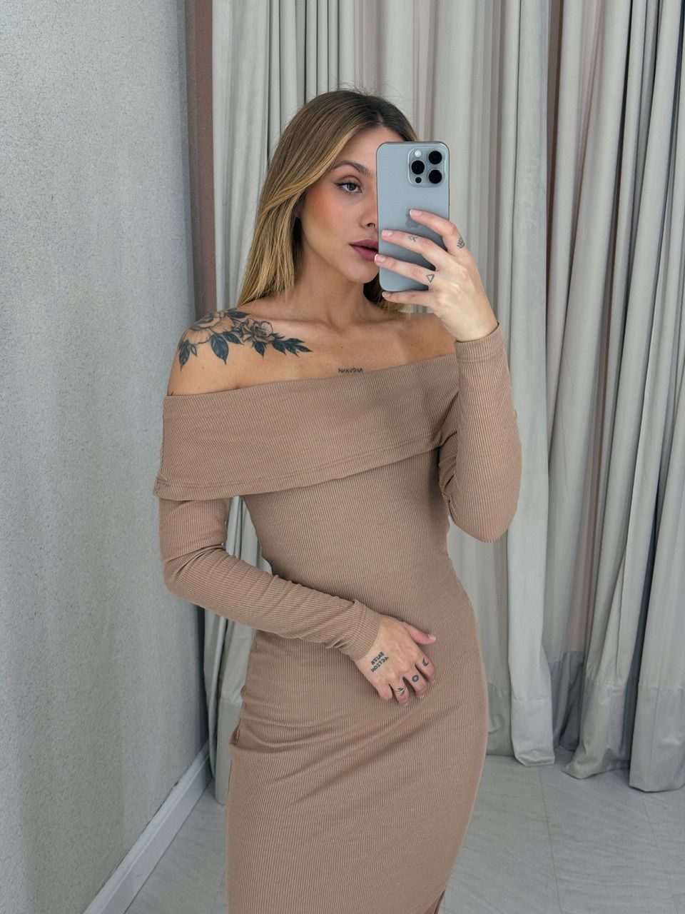 VESTIDO ANGÉLICA 02 LISO NUDE