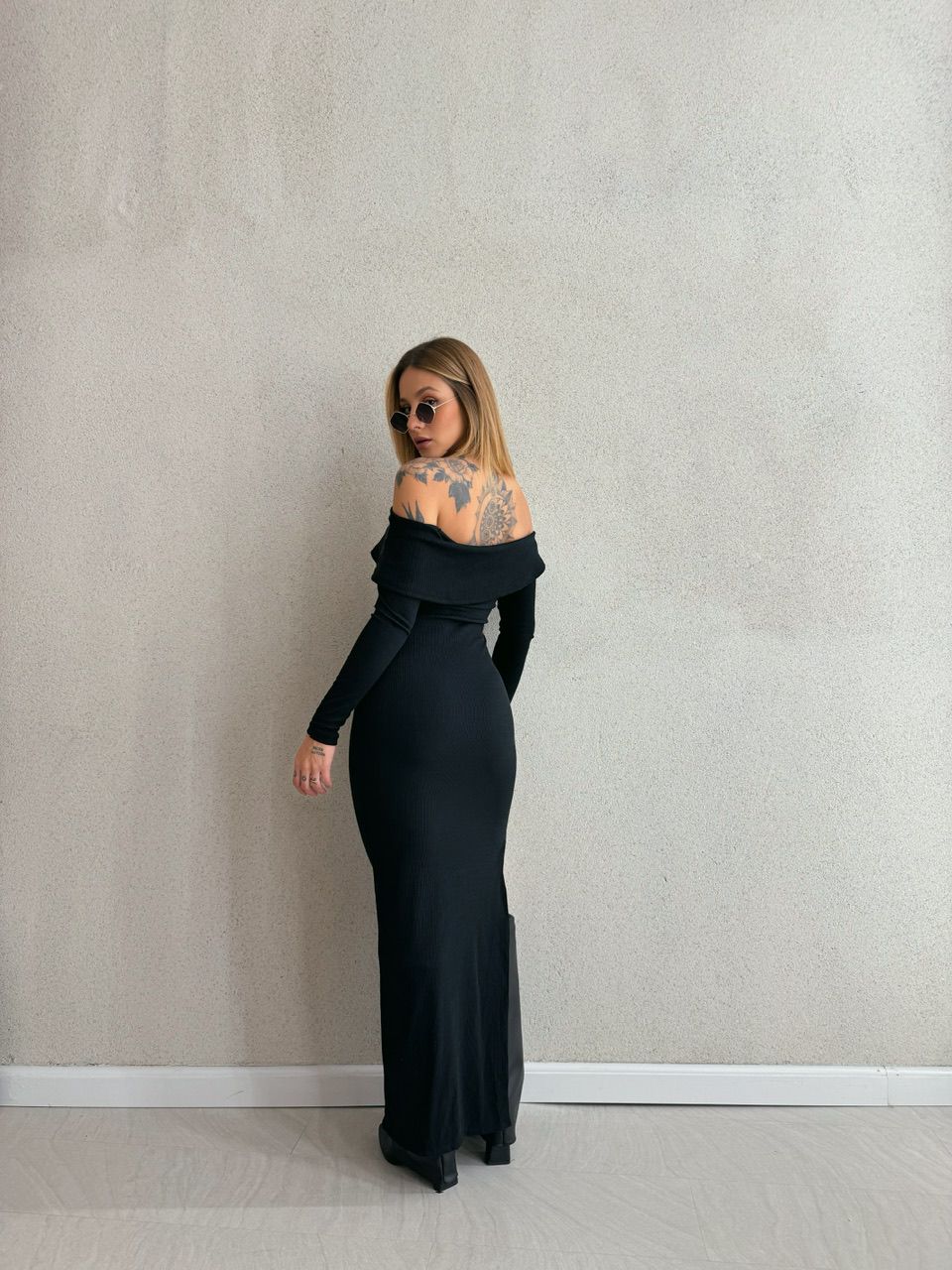 VESTIDO ANGÉLICA 02 LISO PRETO