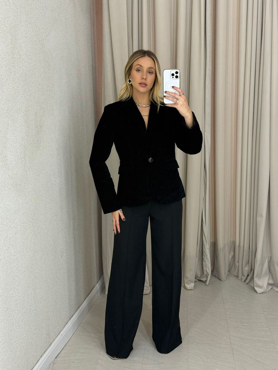 BLAZER BRENDA COTELÊ PRETO