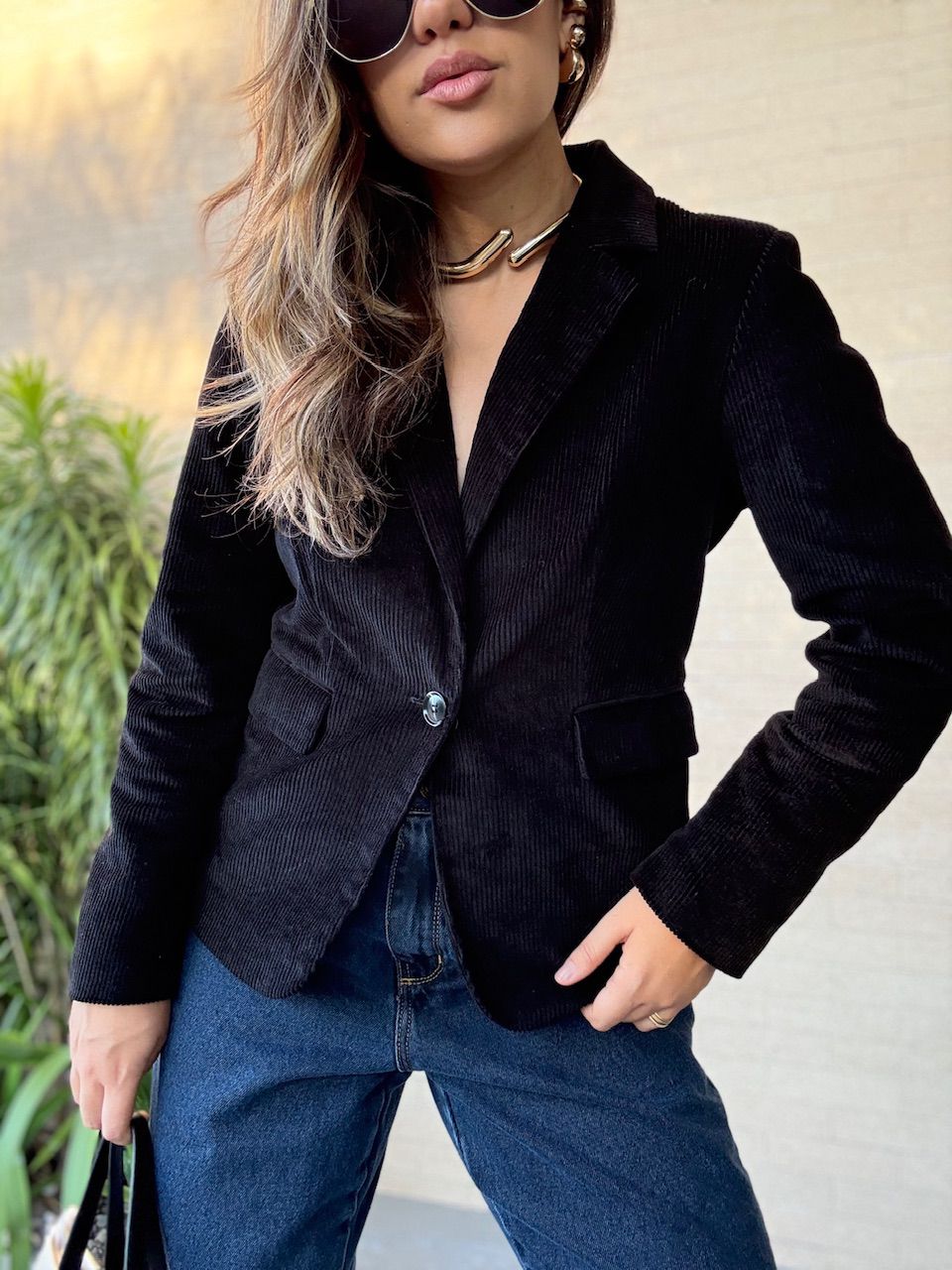 BLAZER BRENDA COTELÊ PRETO