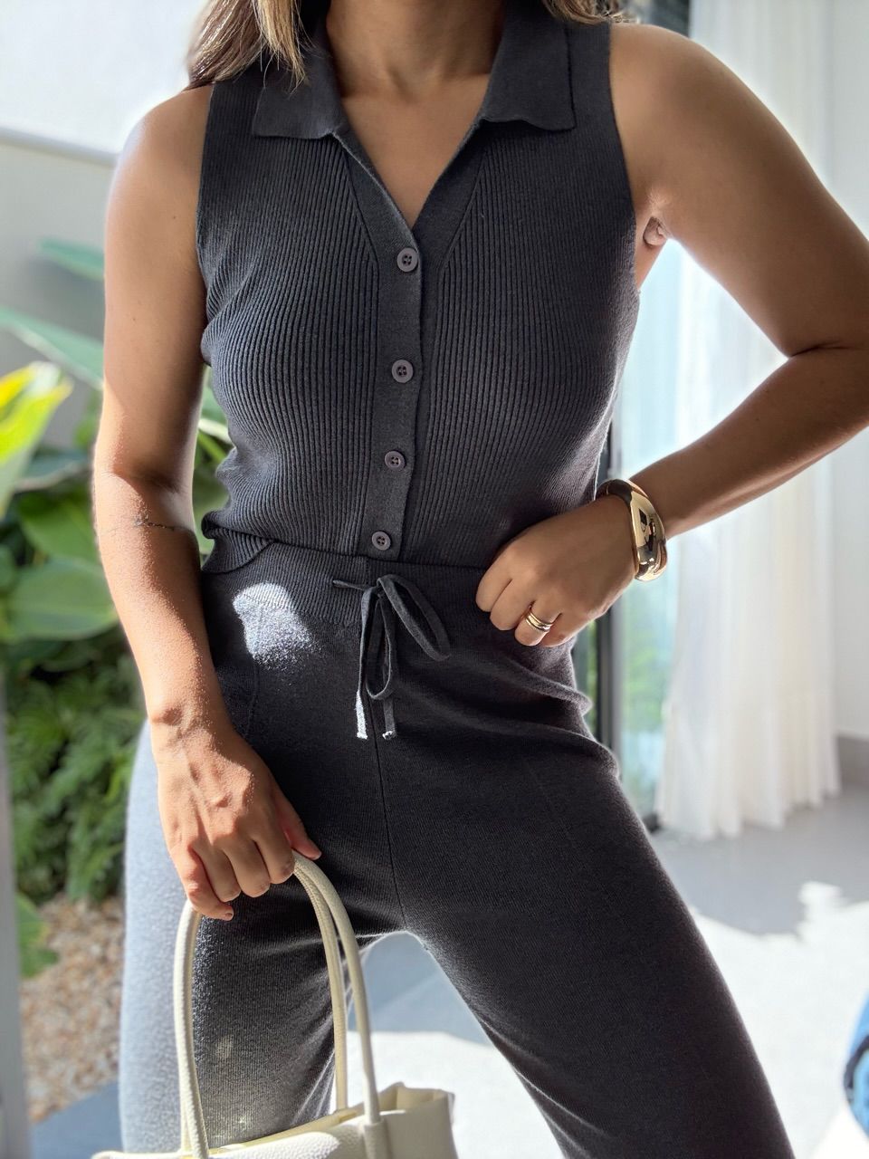 CONJUNTO GILDA TRICOT Chumbo
