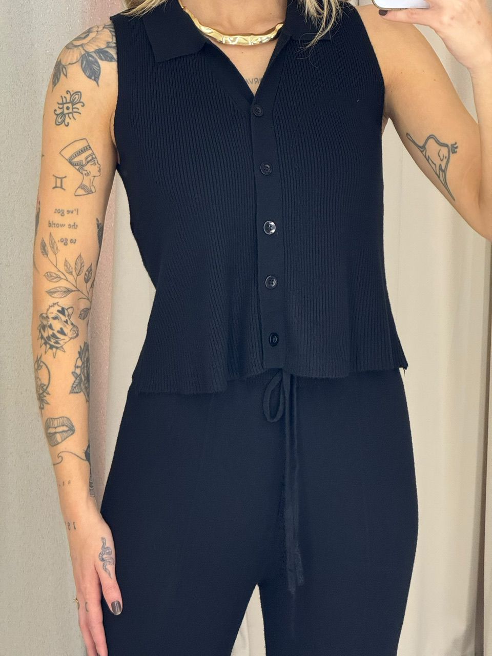 CONJUNTO GILDA TRICOT preto