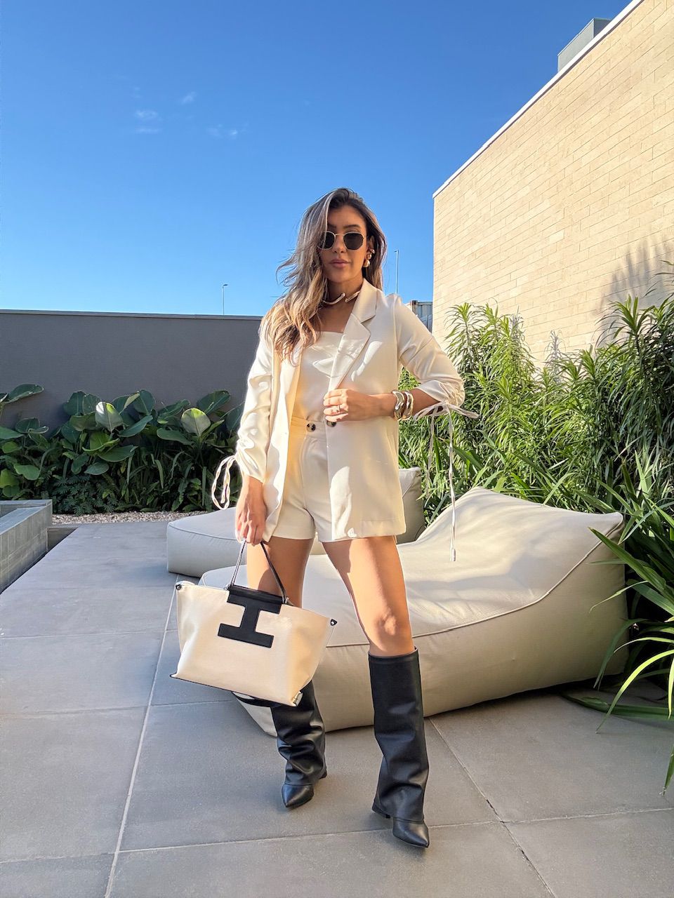 TRIJUNTO ANA CLAUDIA BLAZER AREIA - 0065860110 - CAROLLA FERRARO