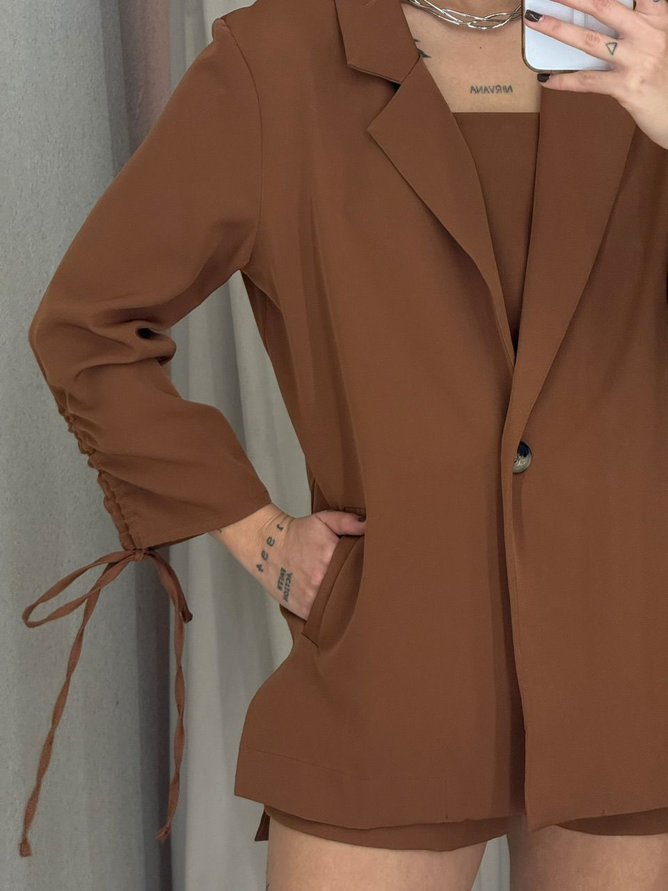 TRIJUNTO ANA CLAUDIA BLAZER CARAMELO