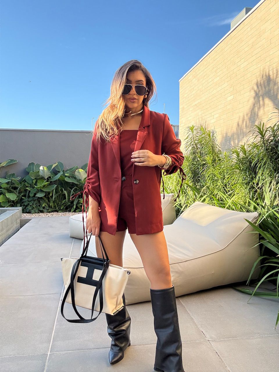 TRIJUNTO ANA CLAUDIA BLAZER TELHA - 0065860180 - CAROLLA FERRARO