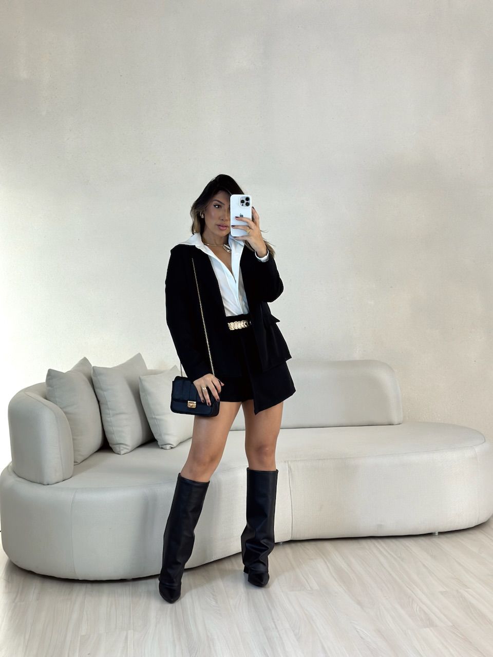 CONJUNTO AURORA SHORT SAIA PRETO - 0054280032 - CAROLLA FERRARO