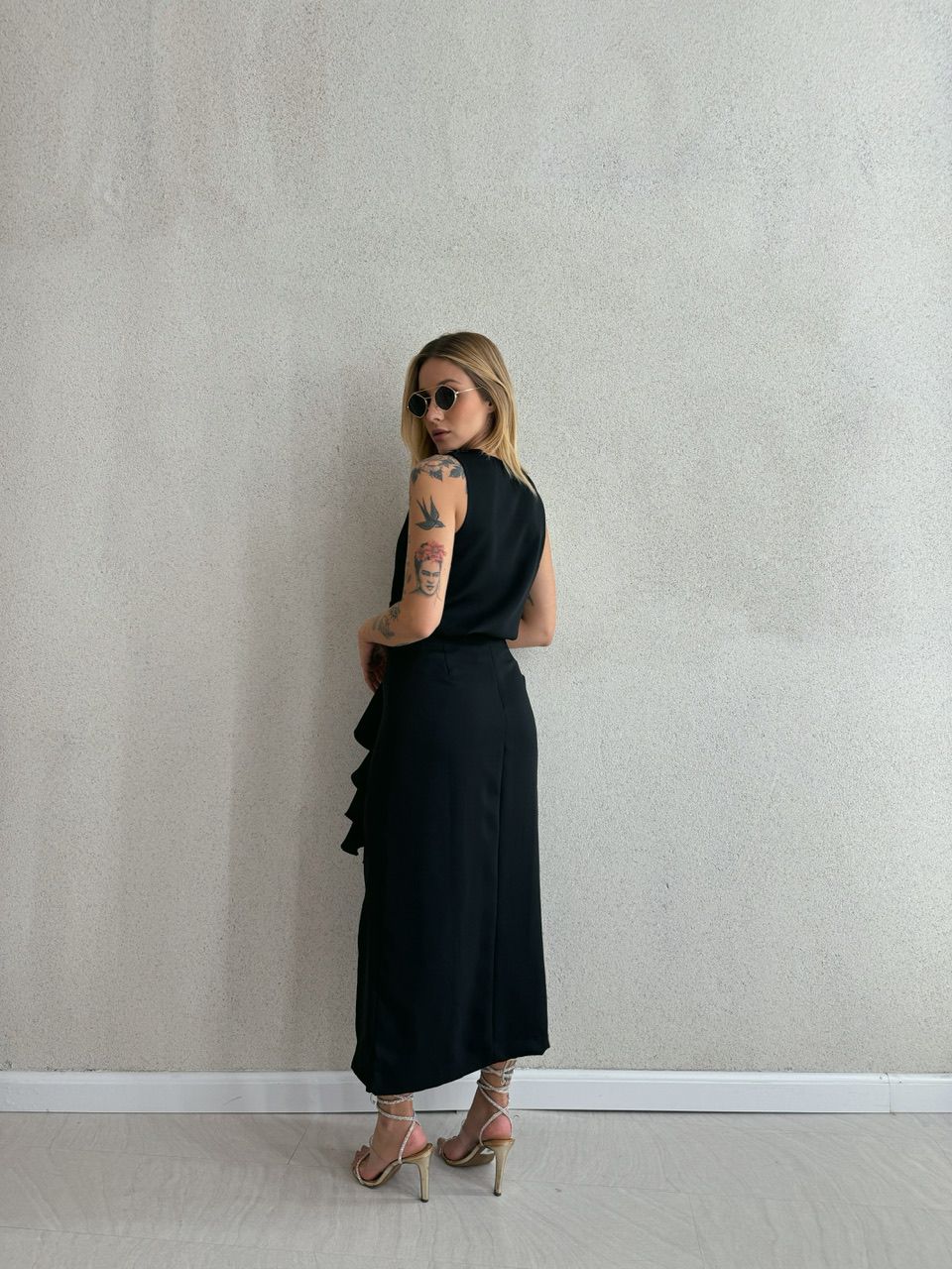 CONJUNTO LUIZA BABADO PRETO