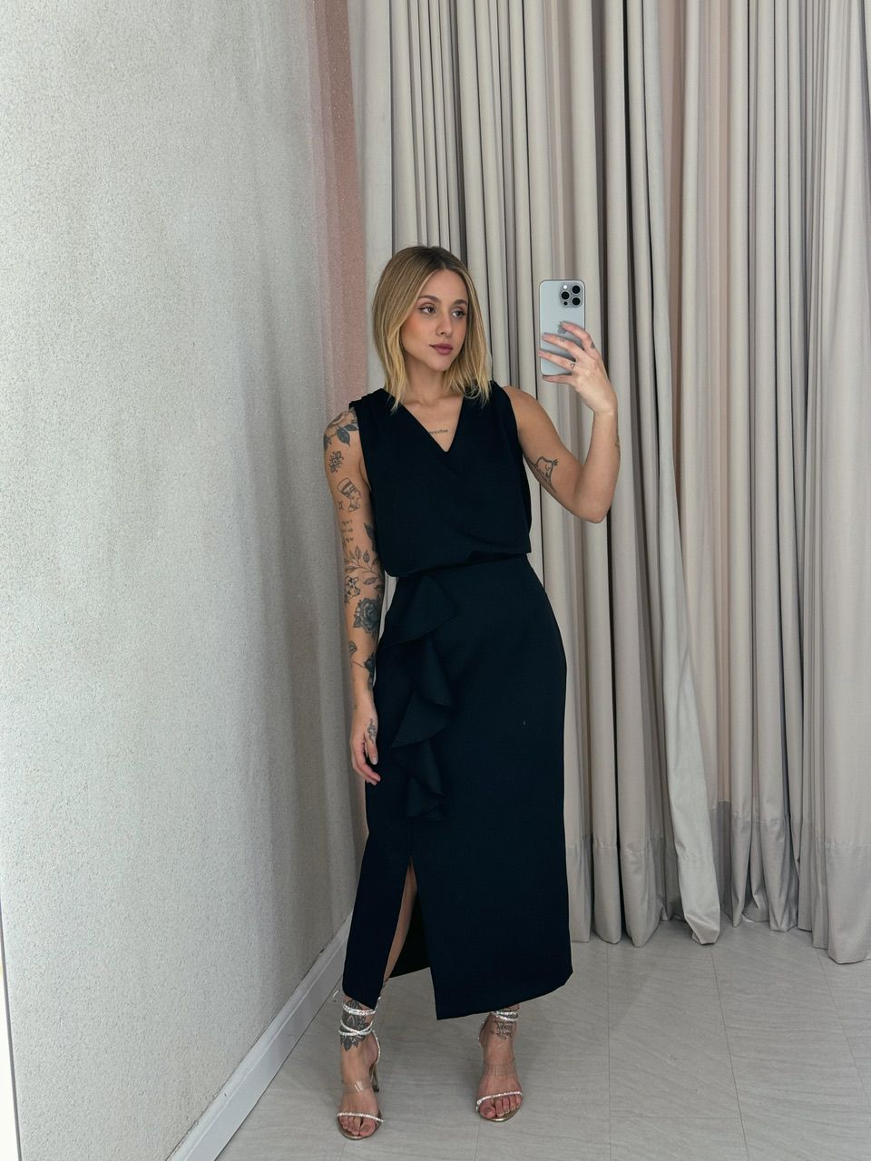 CONJUNTO LUIZA BABADO PRETO