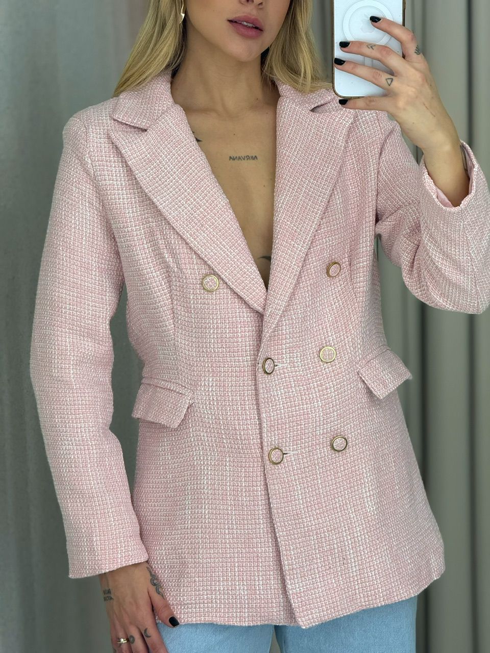 BLAZER MELINDA BOTÕES BABY PINK