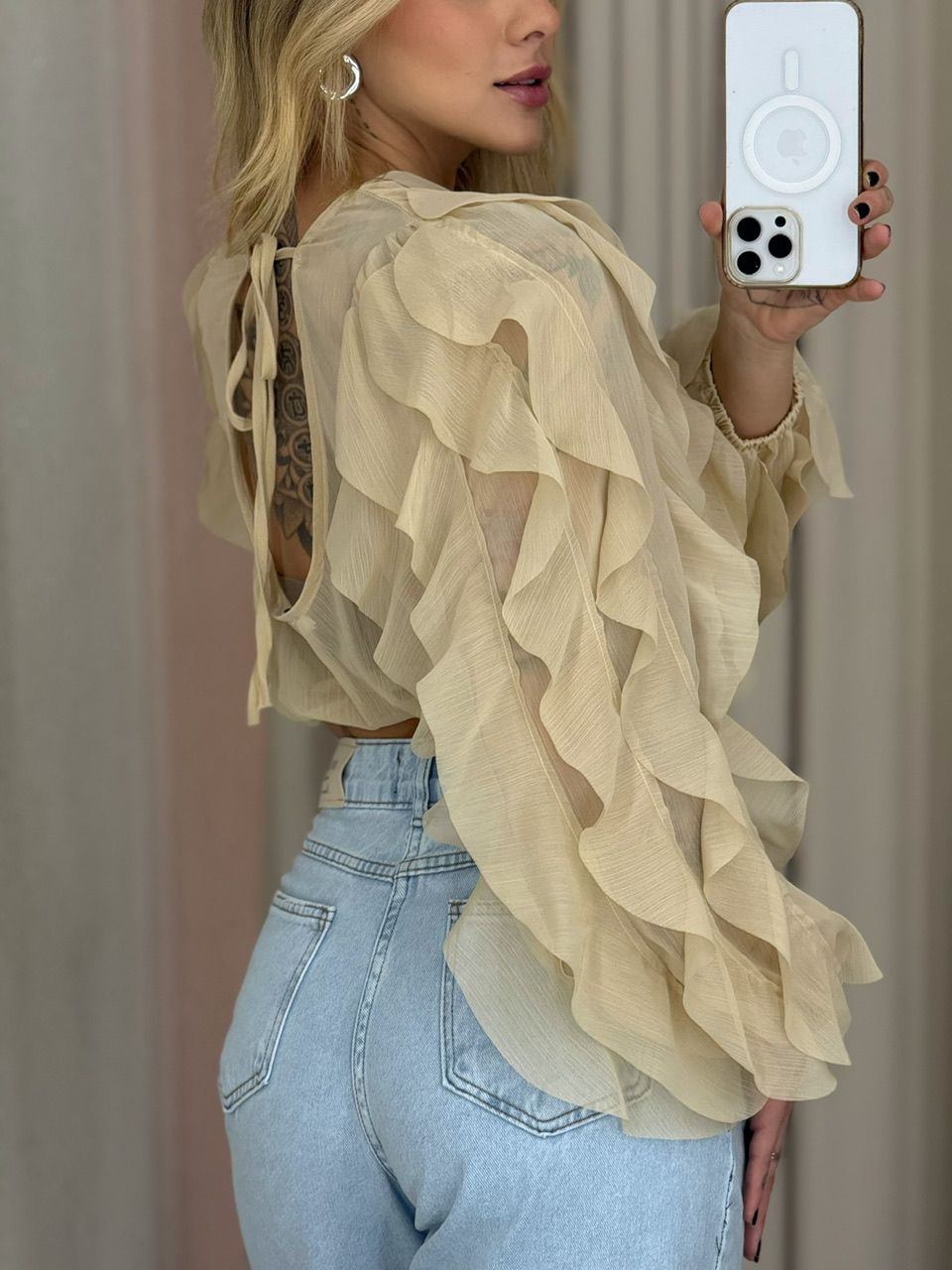 BLUSA MARIA ISIS BABADOS NUDE