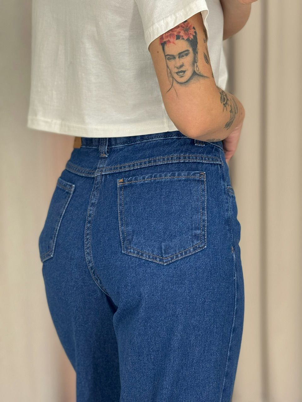CALÇA ANA LUIZA PANTALONA JEANS ESCURO