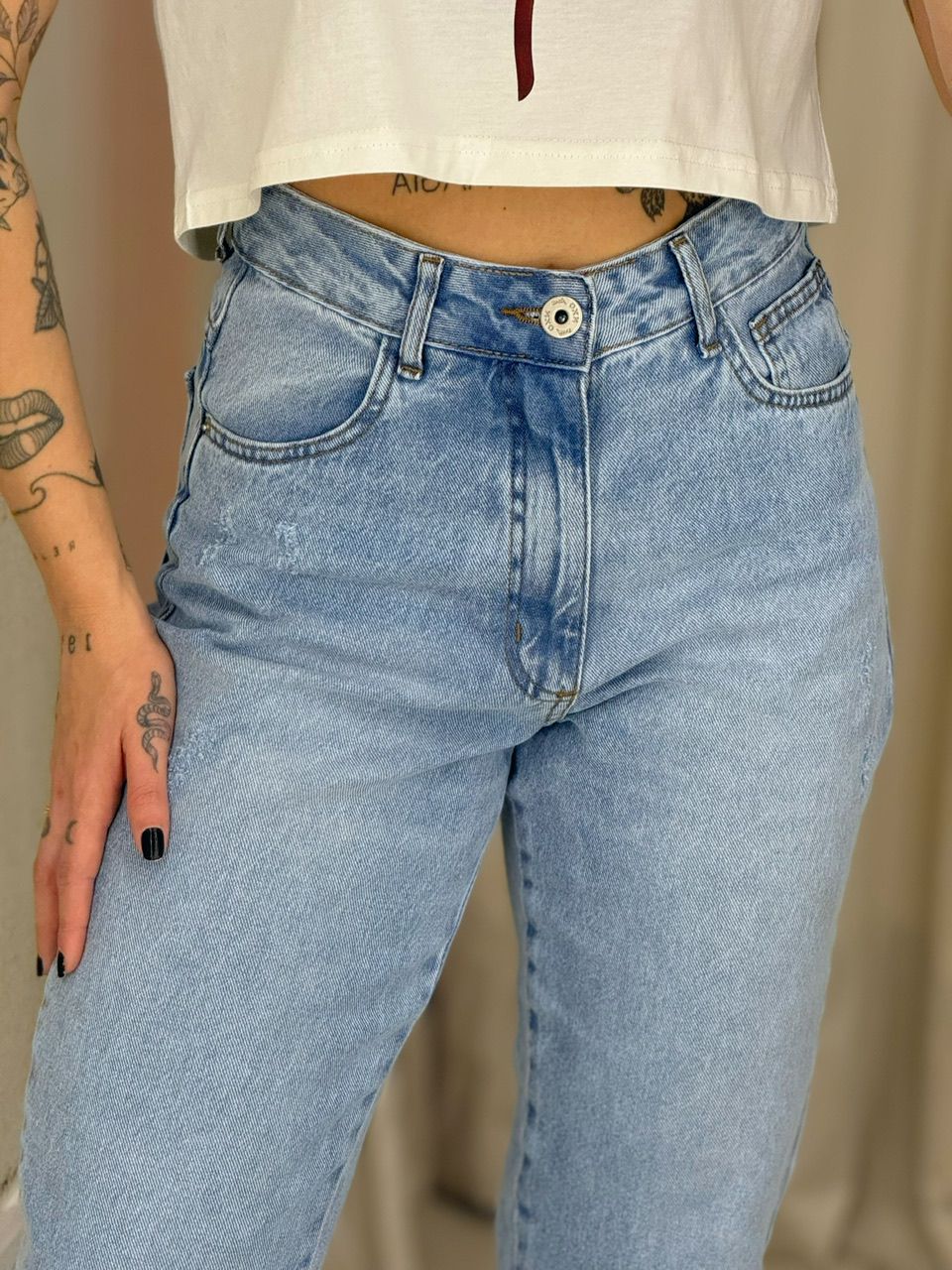 CALÇA LIDIA MOM JEANS CLARO
