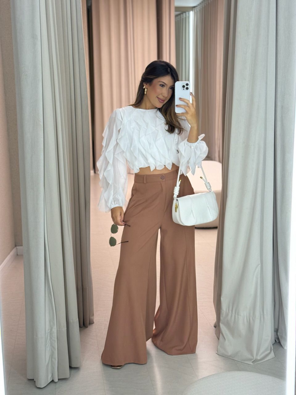 CALÇA MARAISA PANTALONA CAPUCCINO - 0066400125 - CAROLLA FERRARO