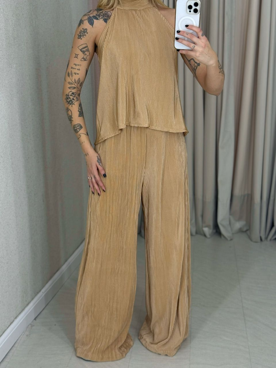 CONJUNTO ISABELLY PLISSADO NUDE