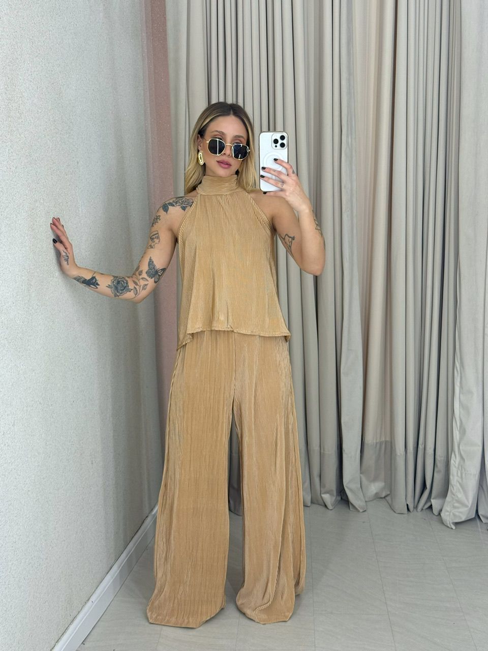CONJUNTO ISABELLY PLISSADO NUDE