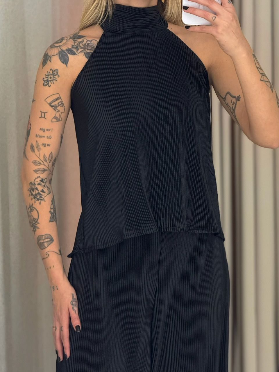 CONJUNTO ISABELLY PLISSADO PRETO