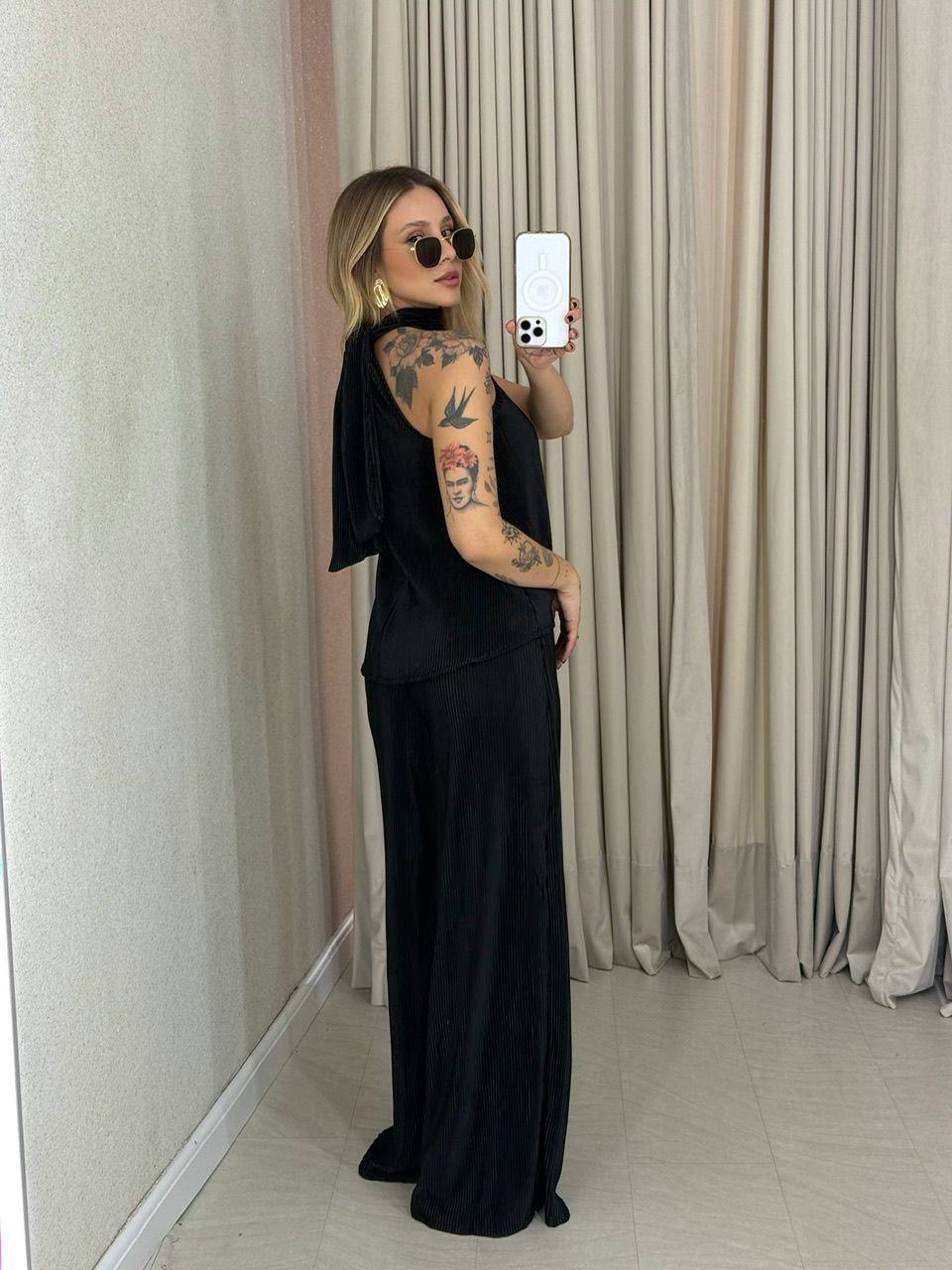 CONJUNTO ISABELLY PLISSADO PRETO