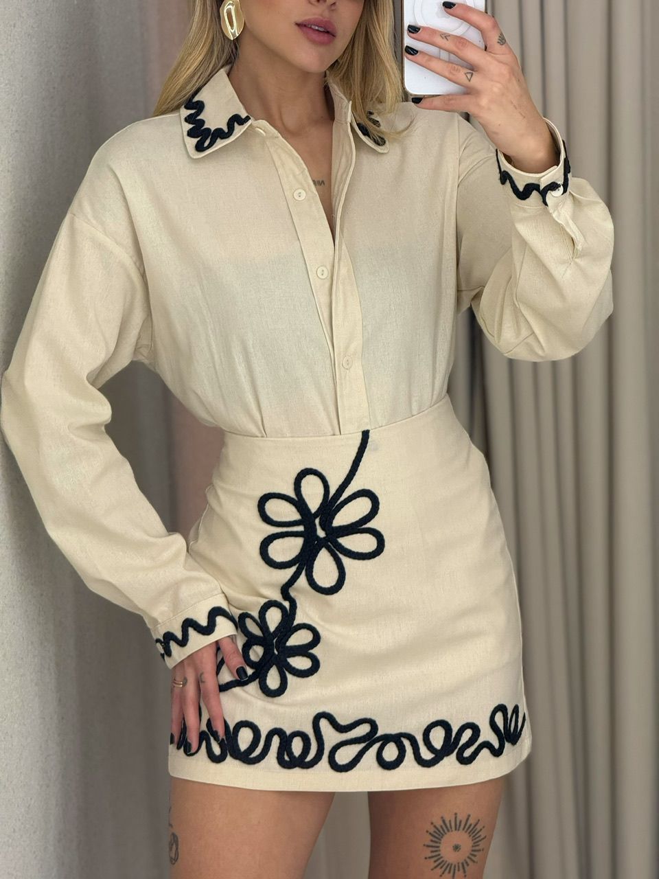 CONJUNTO SOPHIA BORDADO AREIA