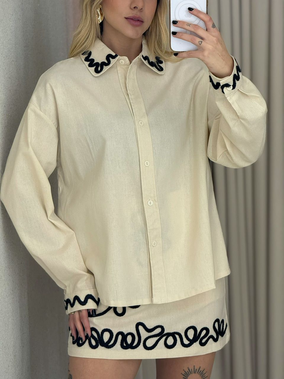 CONJUNTO SOPHIA BORDADO AREIA