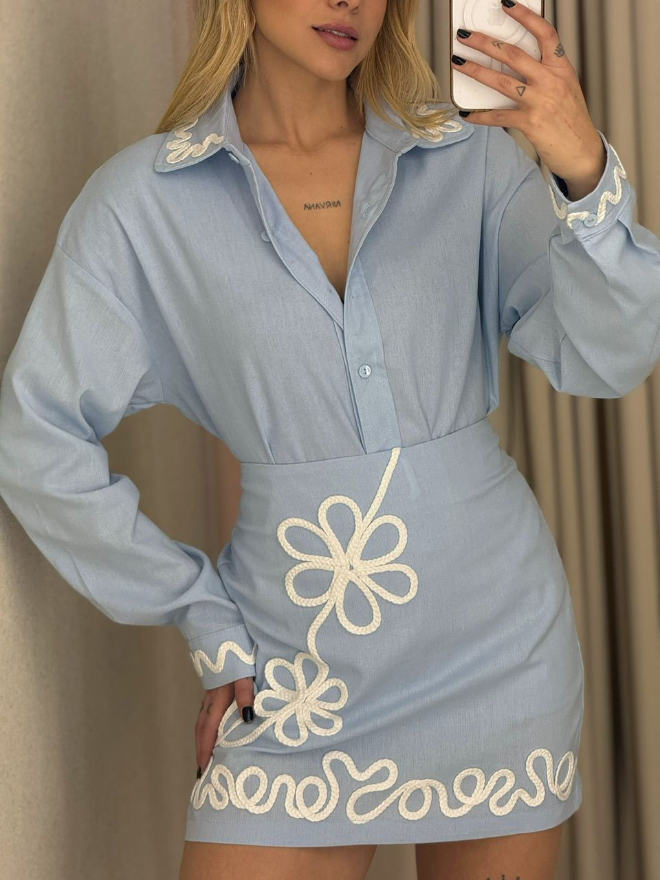 CONJUNTO SOPHIA BORDADO BABY BLUE