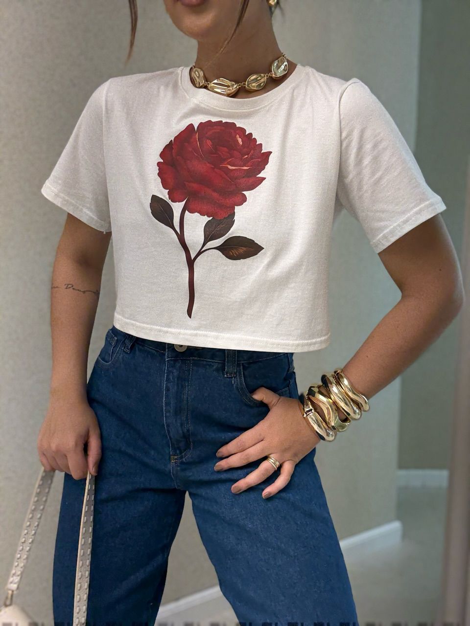CROPPED MÁRCIA FLOR OFF - 0066470048 - CAROLLA FERRARO