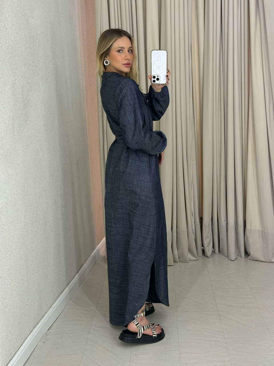 VESTIDO FLAVIA BOTÕES JEANS