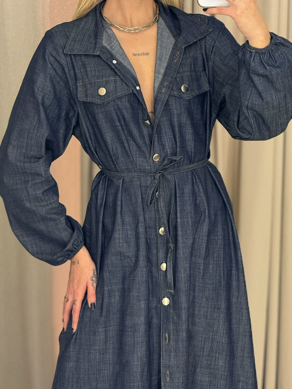 VESTIDO FLAVIA BOTÕES JEANS