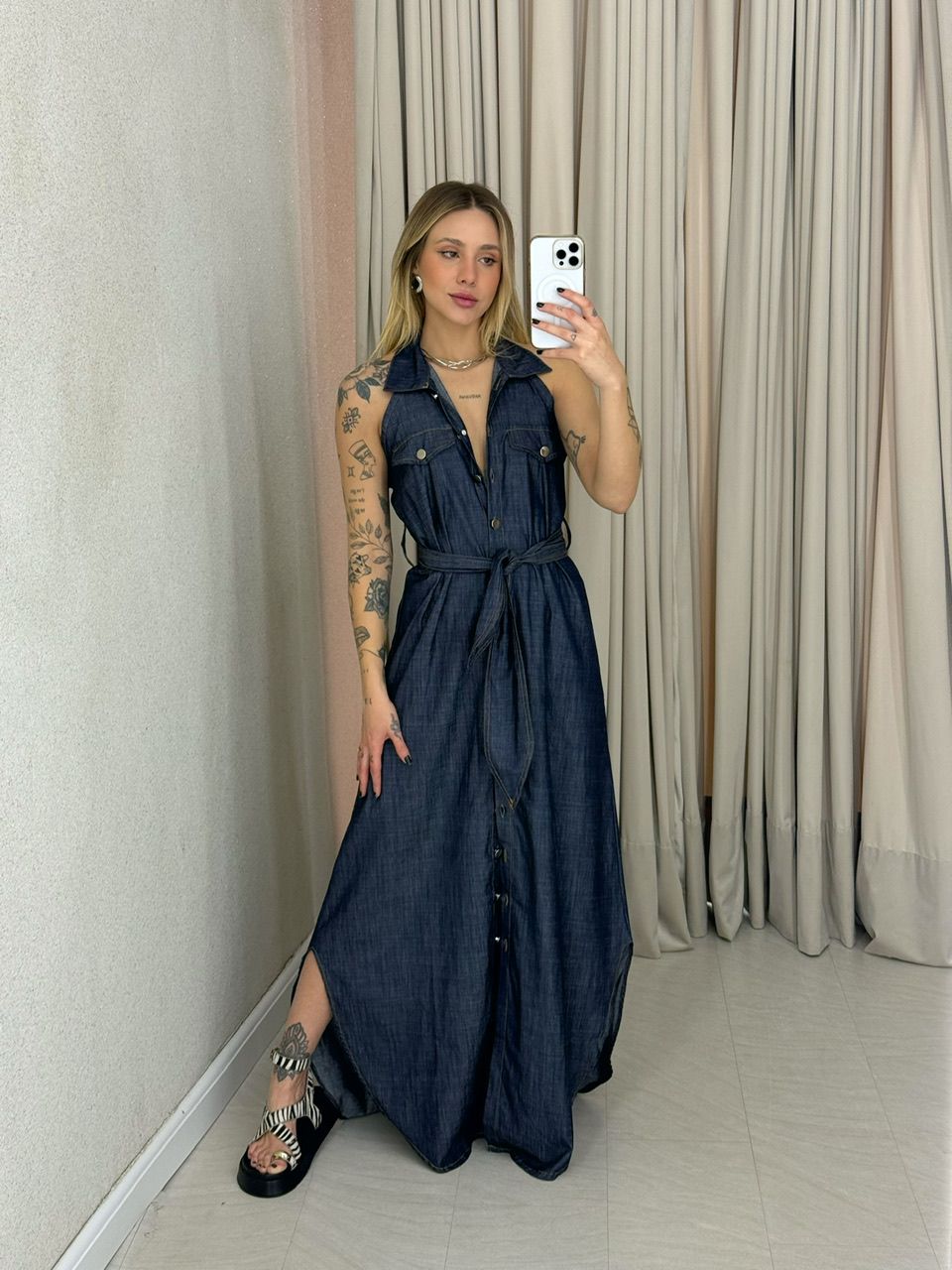 VESTIDO ANA AMELIA CAVADO JEANS