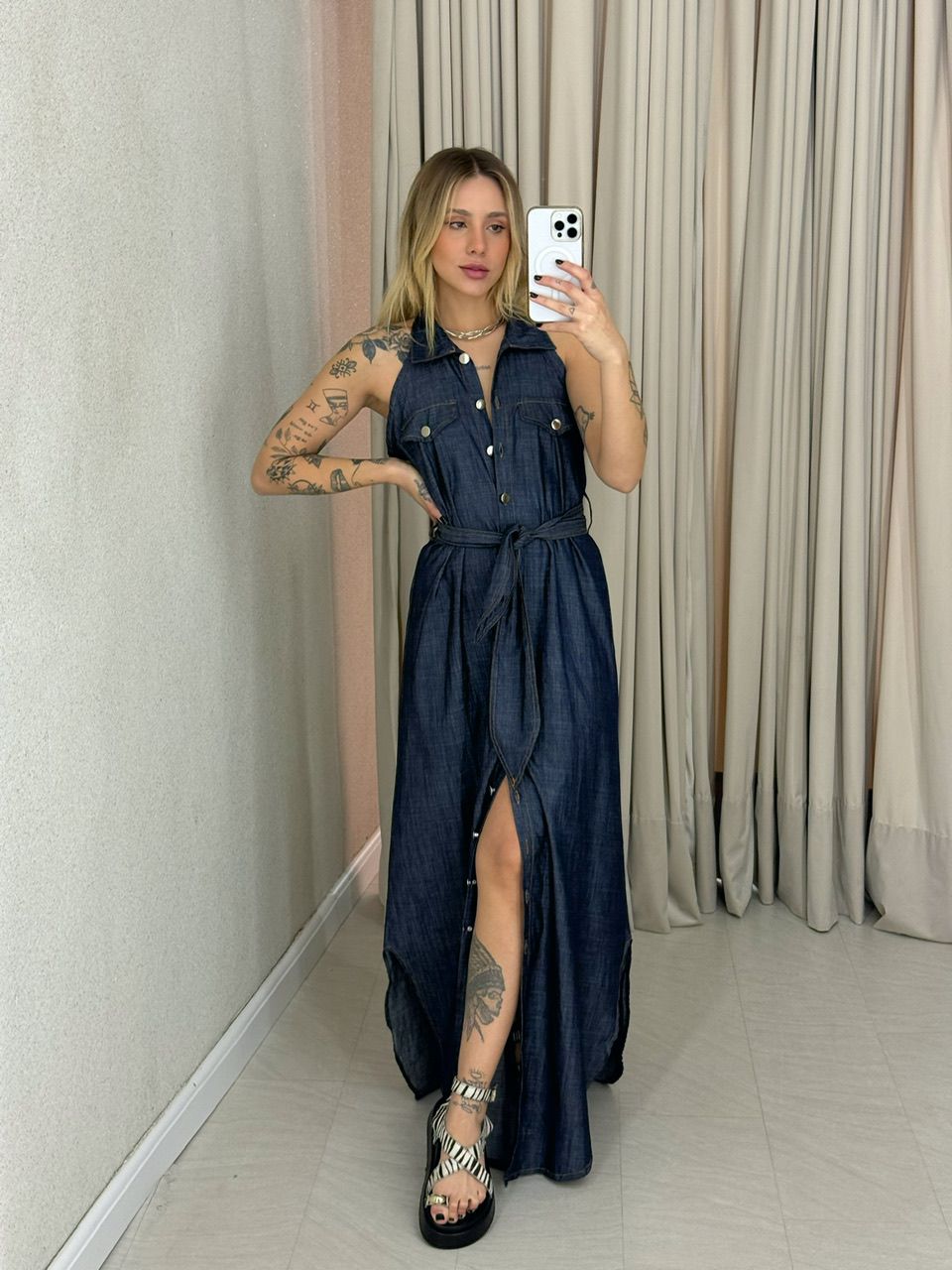 VESTIDO ANA AMELIA CAVADO JEANS