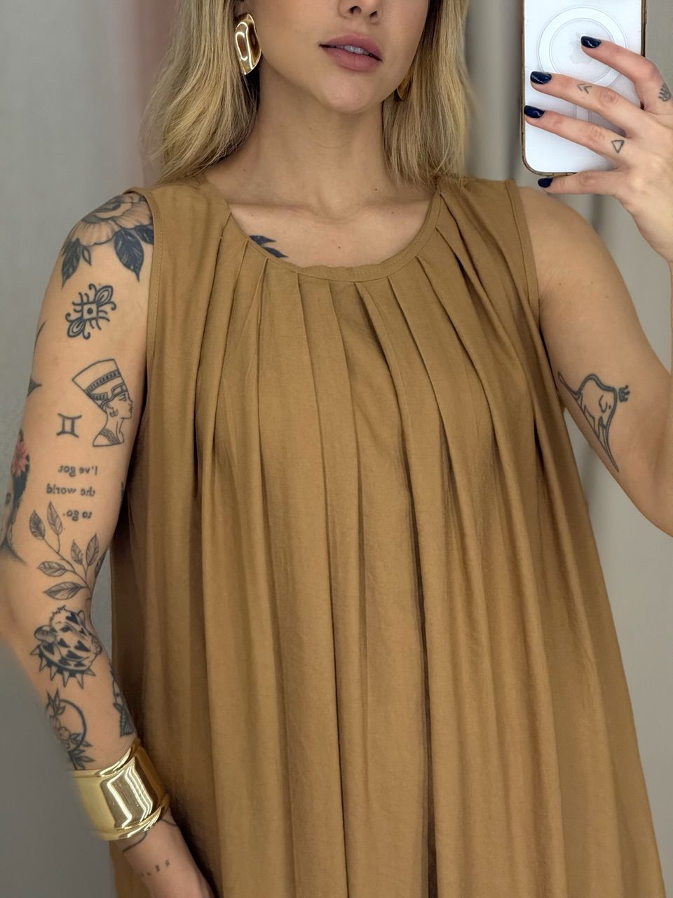 VESTIDO PERLA MIDI NUDE