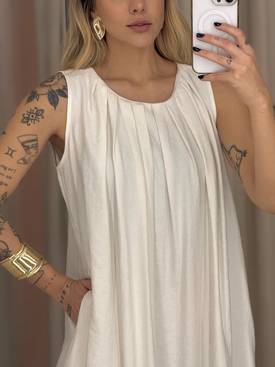 VESTIDO PERLA MIDI OFF