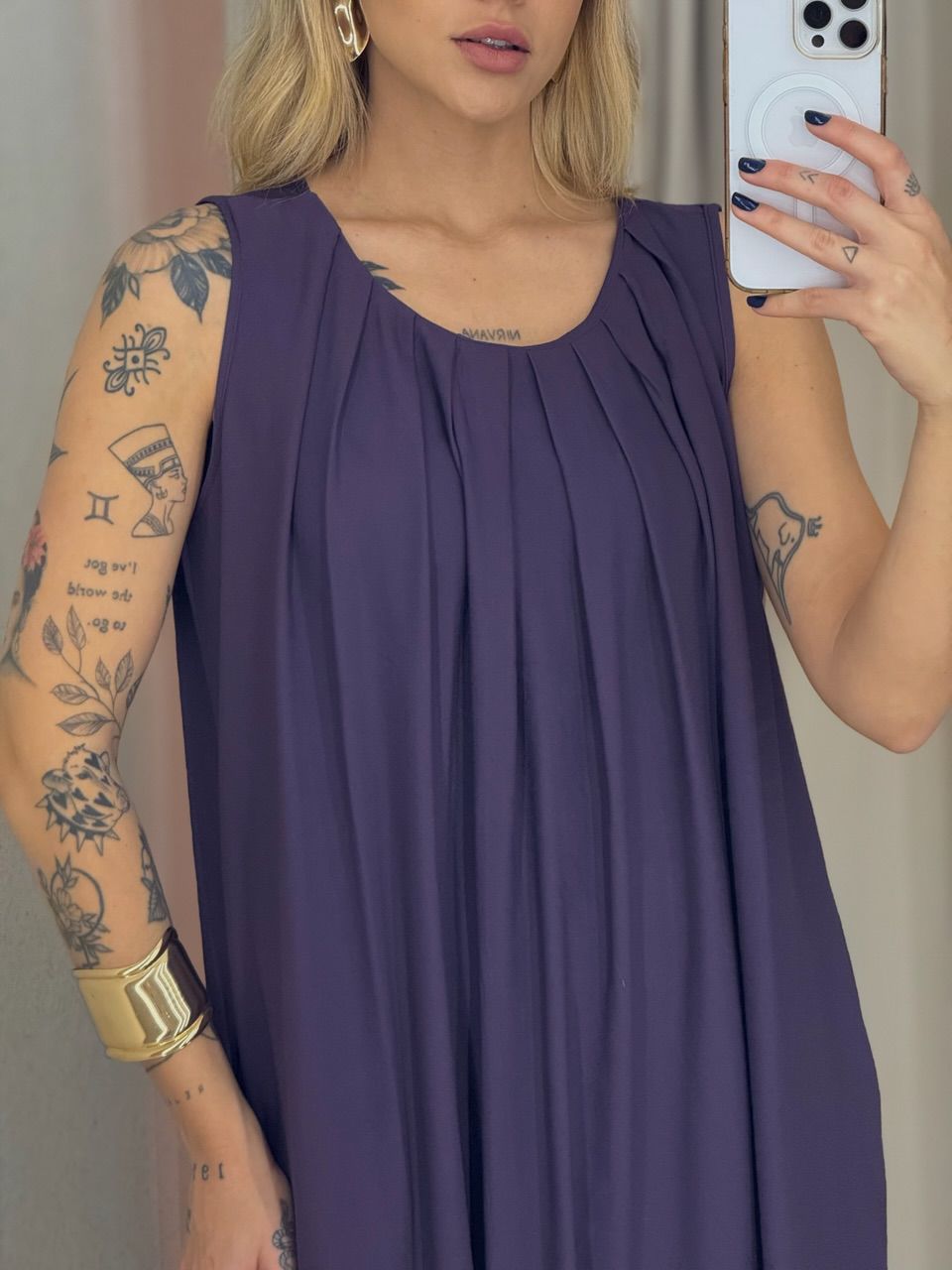 VESTIDO PERLA MIDI ROXO