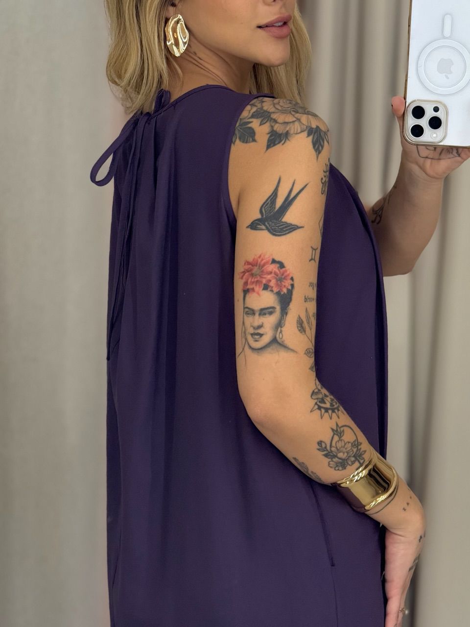 VESTIDO PERLA MIDI ROXO