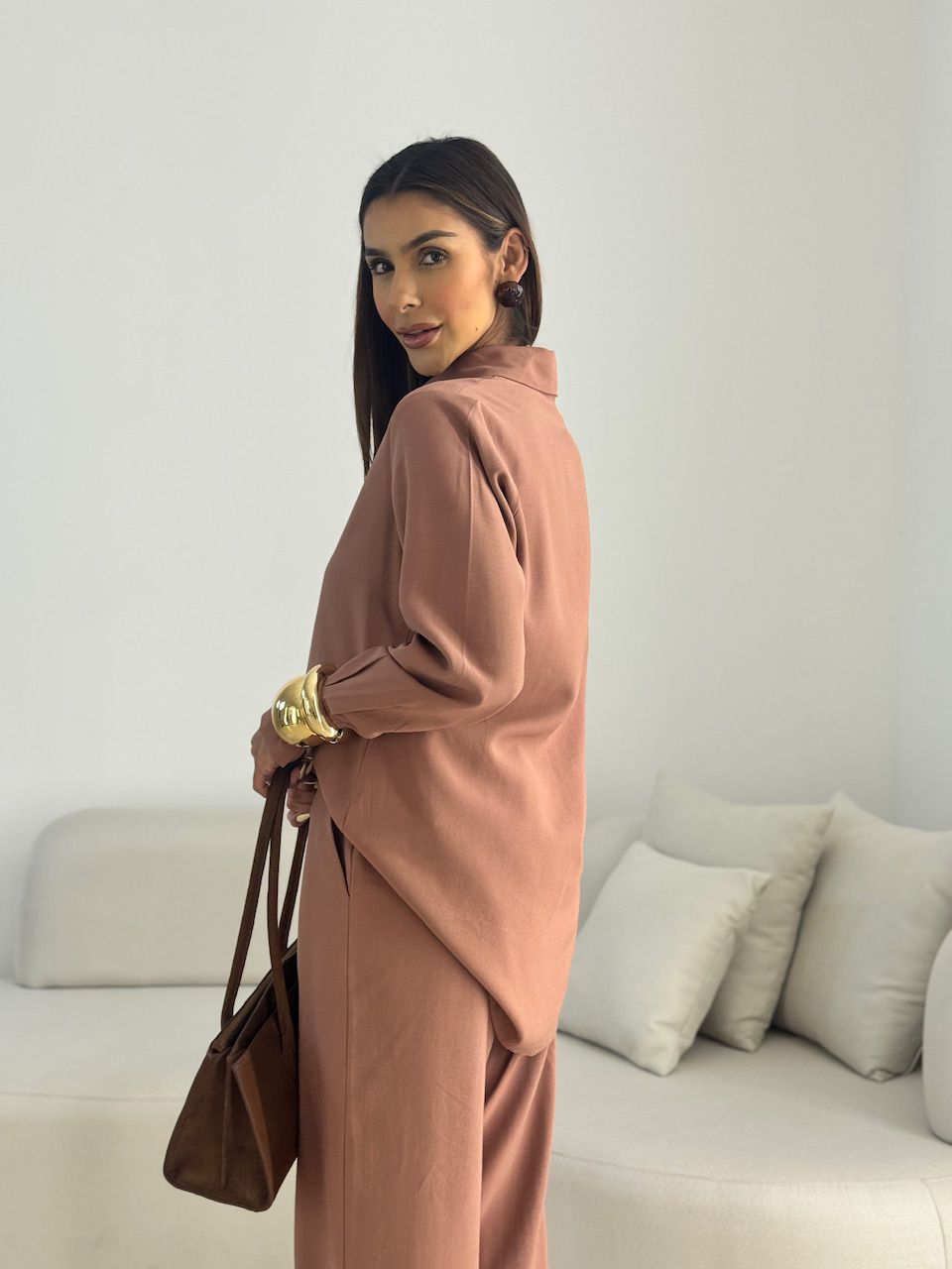 CONJUNTO ANA LIVIA CAMISA CAPUCCINO 