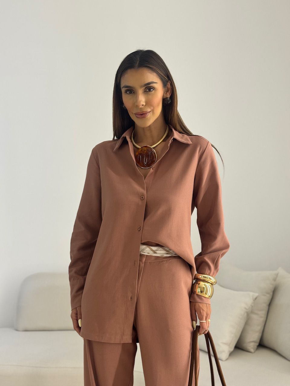CONJUNTO ANA LIVIA CAMISA CAPUCCINO 