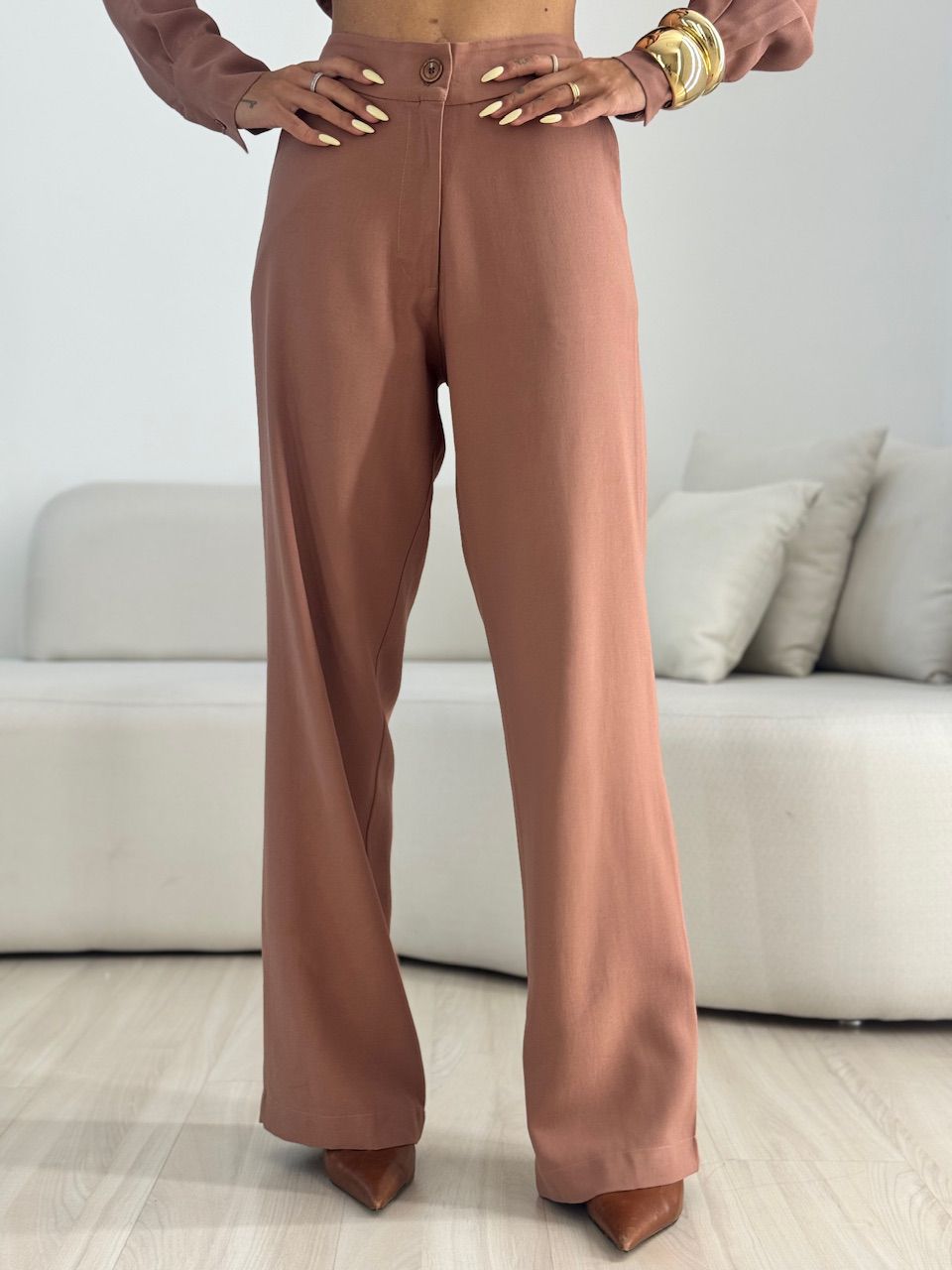 CONJUNTO ANA LIVIA CAMISA CAPUCCINO 