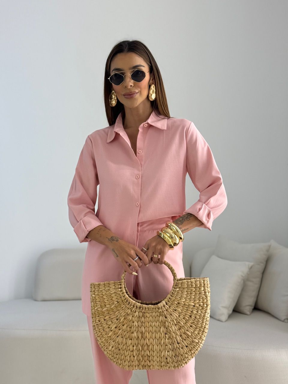 CONJUNTO ANA LIVIA CAMISA ROSÊ