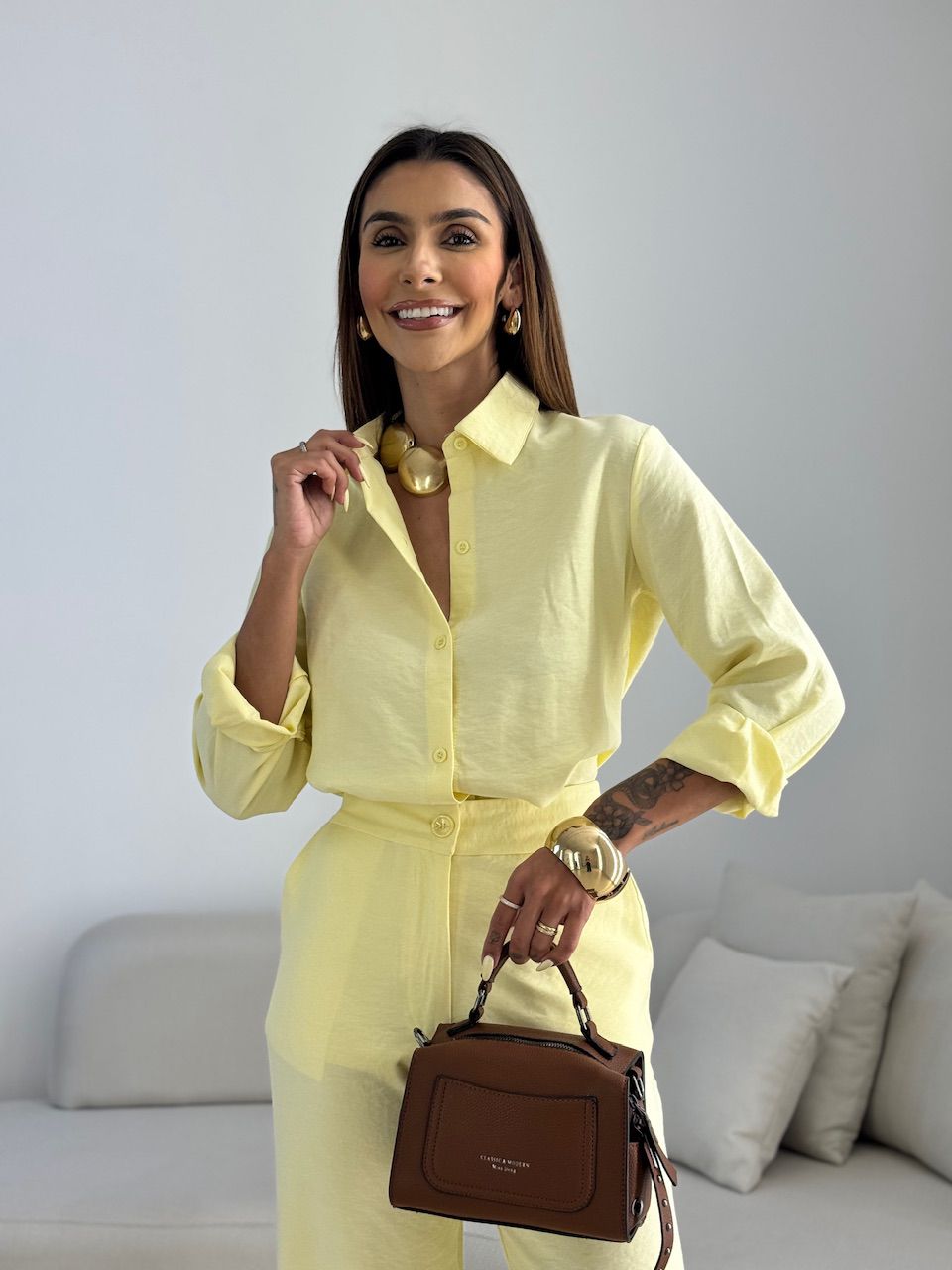 CONJUNTO ANA LIVIA CAMISA YELLOW BUTTER