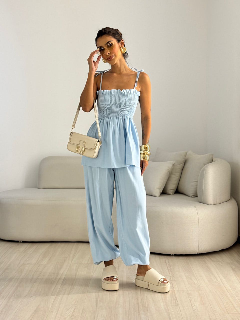 CONJUNTO ANGELINA LASTEX AZUL