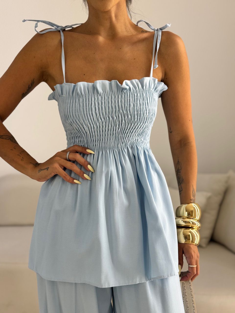 CONJUNTO ANGELINA LASTEX AZUL
