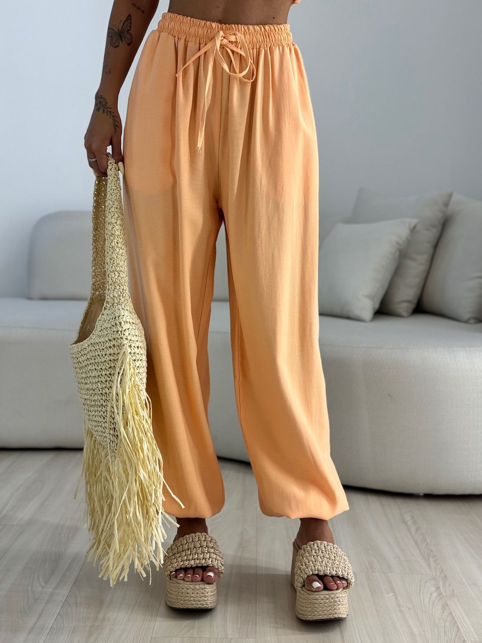 CONJUNTO ANGELINA LASTEX LARANJA