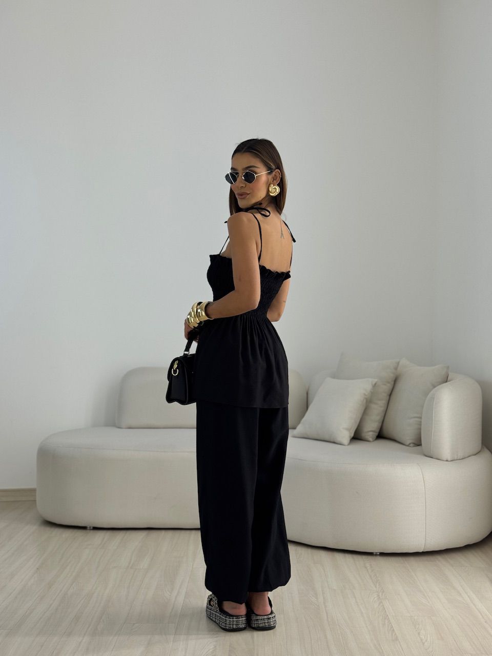 CONJUNTO ANGELINA LASTEX PRETO
