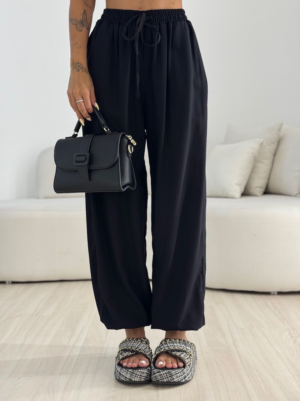 CONJUNTO ANGELINA LASTEX PRETO