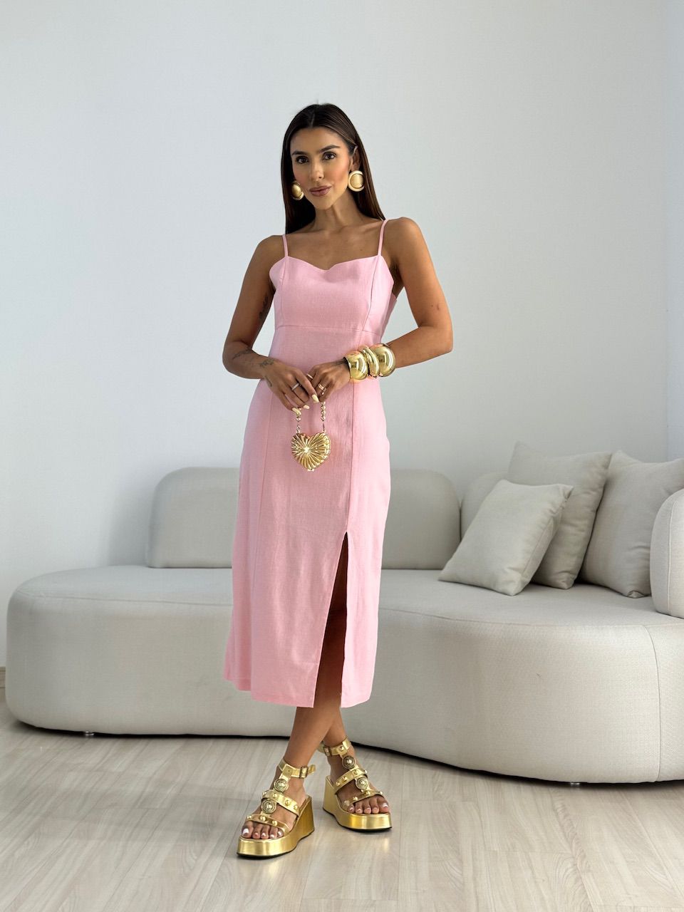 VESTIDO ADRIANE ALÇA ROSA